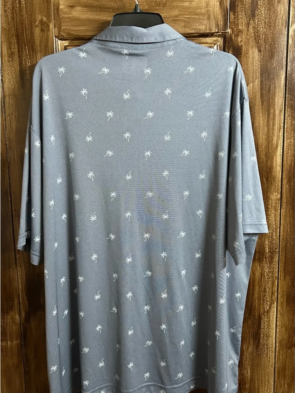 Ben Hogan Men's Gray Polo with White Palm Print - Picture 2 of 5